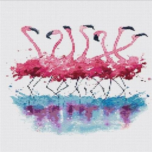 2020 New Arrival Embroidery Flamingo Cross Stitch Ornaments with 14CT Aida Counted Canvas & Free Shipping for Home Decor