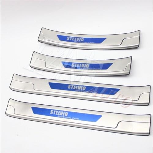 Stainless Steel Door Sill Scuff Plate Guard Sills Protector Trim For Alfa Romeo Stelvio 2018 2019 2020