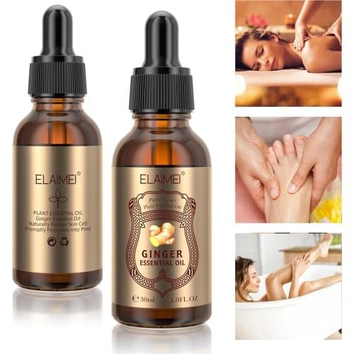 Natural Ginger Lymphatic Drainage Therapy Anti Aging Essential Close Masseter Promote Metabolism Massage Oil for Men Women