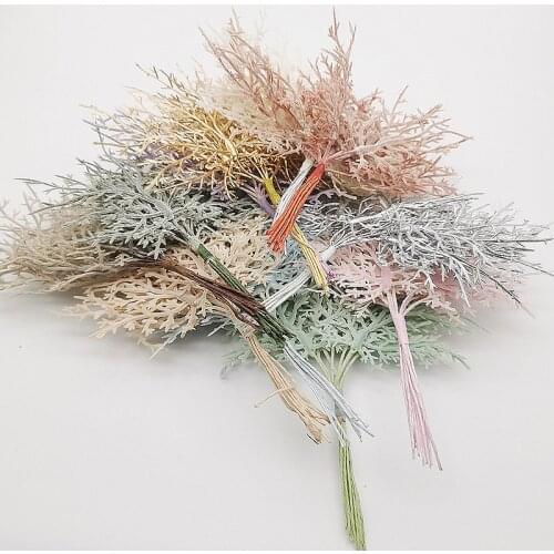 10pcs New Artificial Plant Pine Branch Christmas Tree Wedding Decoration DIY Handmade Accessories Childrens Gift Bouquet