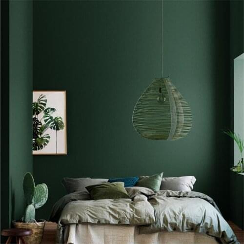 WELLYU American retro pure color ink dark green wallpaper Nordic style bedroom living room sofa background wall paper modern