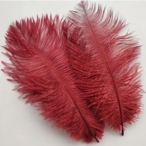 Wholesale 10pcs Beautiful Wine Red High Quality 6-8 inches/15-20cm Ostrich Feather For Wedding Decoration Handmade