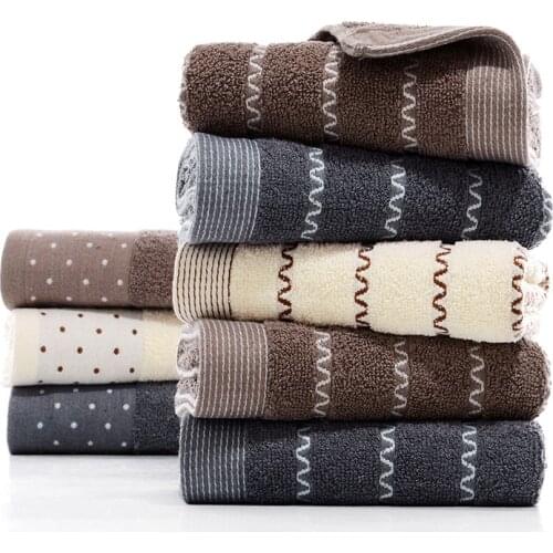 1pc 34cm X 74cm 100% Cotton Towel Water Absorbent Large Thick Bath Towel Bathroom Hand Face Shower Towels Home Hotel for Adults