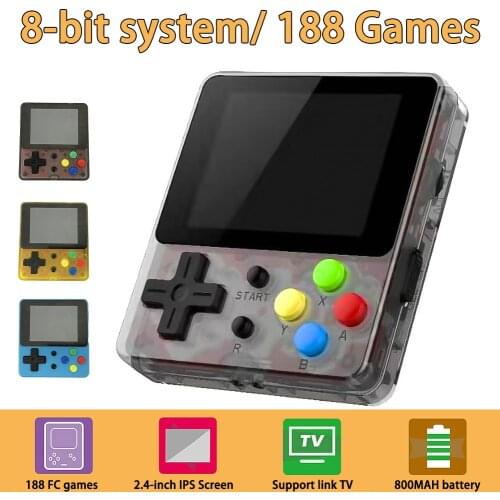 Portable Video Game Console 8 Bit Retro Mini Pocket Handheld Game Player Built-in 188 Classic Games for Child Nostalgic Player