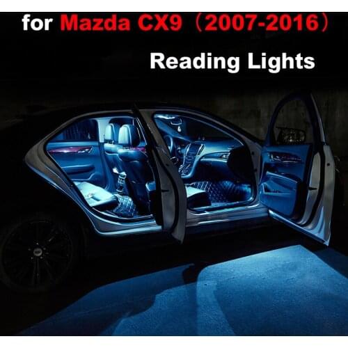 Car Bulbs LED Interior Reading Ceiling Light Kit Fit For Mazda CX9 2007-2016 Vanity Mirror Trunk Door License Lamp Dome Map