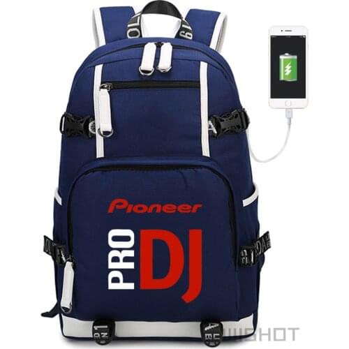 WISHOT Pioneer DJ PRO Backpack Shoulder travel School Bag for teenagers with USB Charging Laptop Bags