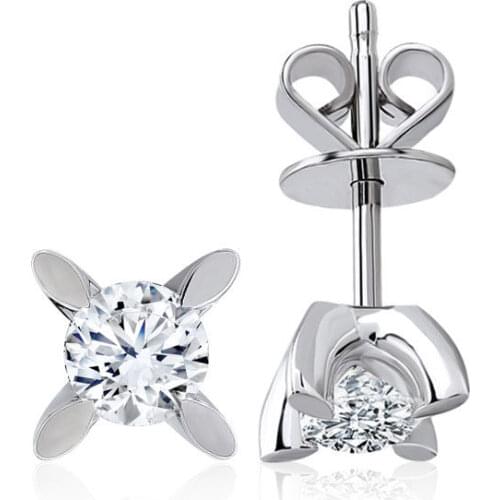 Symbol Gold 0.40 Carat Diamond Solitaire Earring Piece Jewelry Rope Chain Charm Earring Jacket Bead Figure For Women