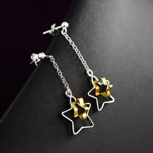 2018 Sale New Earings Fashion Jewelry Gold-plated Earrings Personality Fashion Pentagonal Star Drawing Long Girlfriends A Gift