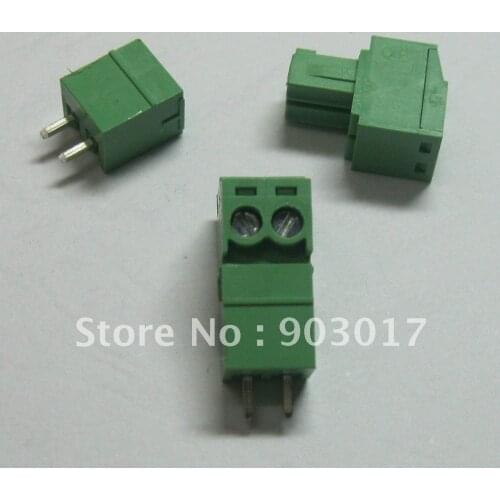 Pitch 3.5mm 2pin/way Screw Terminal Block Connector Green Color Pluggable Type with pin 120 pcs