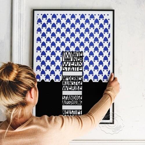 Austrian Vienna Secession Museum Exhibition Poster, Wiener Werkstatte Wall Art, Josef Hoffmann Advertising Print Art Home Decor
