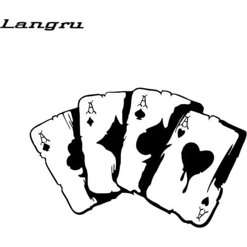 Langru Funny Poker Graphic Car Sticker Vinyl Motorcycle Decoration Bumper Window Car Accessories Jdm
