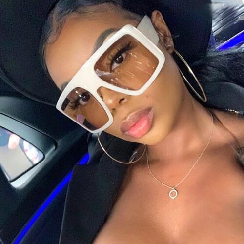 2020 Newest Design Big Frame Oversized Sunglasses Women Luxury Brand Large Flat Top Sun Glasses Trendy Square Gradient Shades