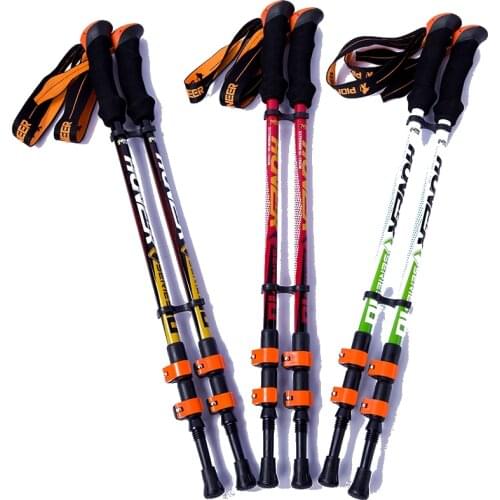 1 Pair Carbon Fiber Trekking Sticks Ultralight Adjustable Climbing Trekking Poles Camping Hiking Walking Sticks External Lock