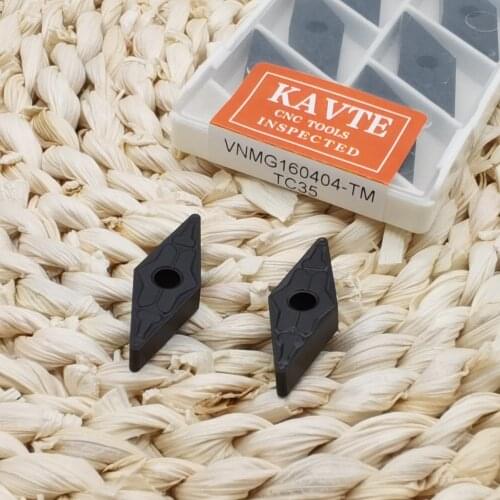 KAVTE 10PCS VNMG160404-TM VNMG160408-TM Cutter Medium Finish Machining of Hard Steel Processing CNC Carbide Inserts