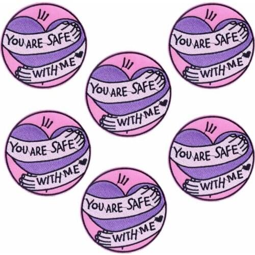 10Pcs/Set Love Patches On Clothes Cartoon Embroidery Patch Iron On Patches For Clothes Hand Stripes Patch Badges Stickers