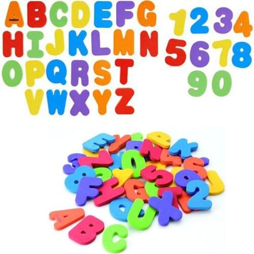 36pcs/set Alphanumeric Letter Puzzle Bath Toys Soft EVA Kids Baby Bathroom Water Toys Early Educational Suction Up Bathing Toy
