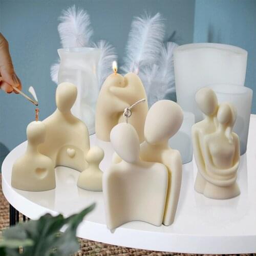 3d Couple Hugging Silicone Mold For Diy Handmade Candle Making 3d Candle Molds Silicone Wax Mold