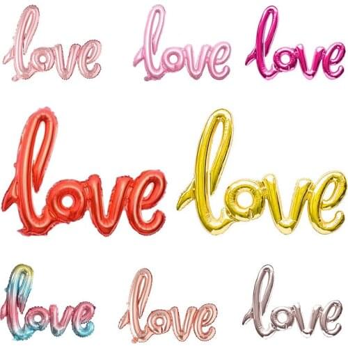 40inch LOVE Letter Foil Balloon Wedding Valentines Decoration Balloons DIY Anniversary Happy Birthday Party Decor Child Gift