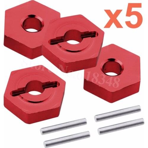 5Sets Aluminum 12mm Wheel Hex hubs With Pins For Traxxas 1/16 Slash 4WD E-Revo/VXL Summit VXL RC Hobby Car Hop Up Parts 7154X