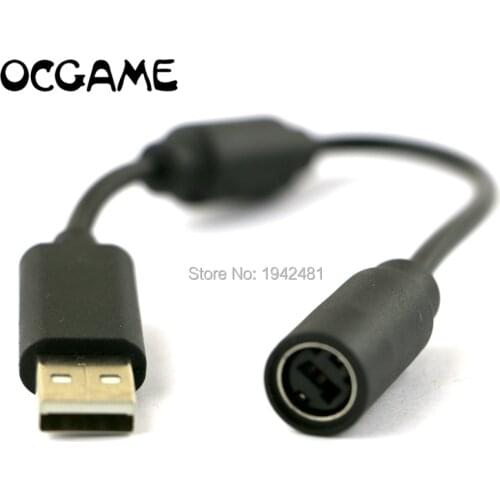 OCGAME 60pcs/lot Black Grey For XBOX 360 USB Breakaway Cable Lead Cord Adapter For XBOX360 Wired Controller