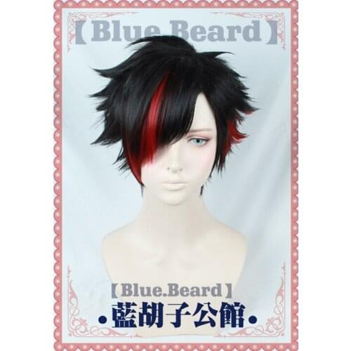 Anime Ensemble Stars Nagumo Tetora Short Black And Red Mixed Synthetic Cosplay Costume Wig + Wig Cap