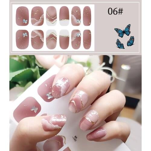 Butterfly 3D Bronzing Gradient Nail Film Sticker Full Wraps Shiny Nail Art Decals Multicolor Nail Slider Strips DIY Salon Decor