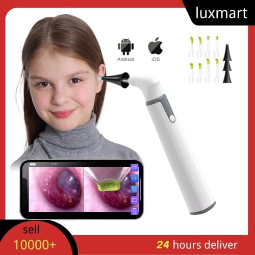 Wireless Otoscope Ear Camera 3.9mm 720P HD WiFi Ear Scope with 6 LED Lights for Kids and Adults Support Android and iPhone
