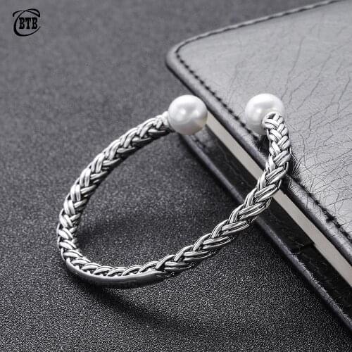 Buddha Bracelet Freshwater Pearl Wristband Bangle Antique Vintage Jewelry Bangles Valentine Christmas Gift Women Cuff Bracelets