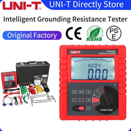 Uni-t UT523A Digital 2/3/4 Pole Earth Ground Resistance Megger Voltage Soil Resistivity Tester Meter RS232