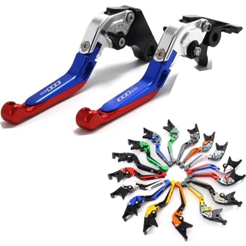 CNC Adjustable Folding Extendable Motorbike Motorcycle Titanium&Blue Brake Clutch Levers For Ducati MTS 1000 SDS 2004-2006