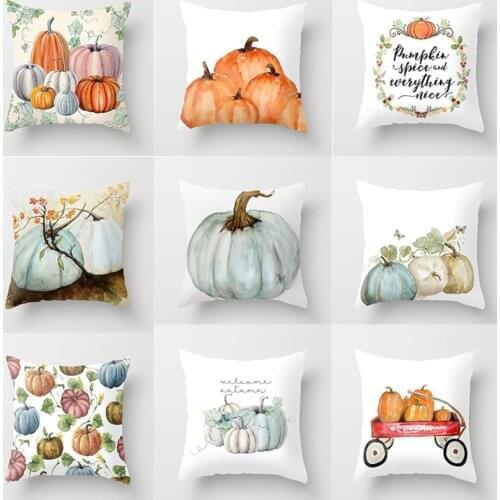 Halloween Decorative Cushion Cover Polyester Pillow Covers For Sofa Office Home Decor Printed Pumpkin Decorative Pillow case