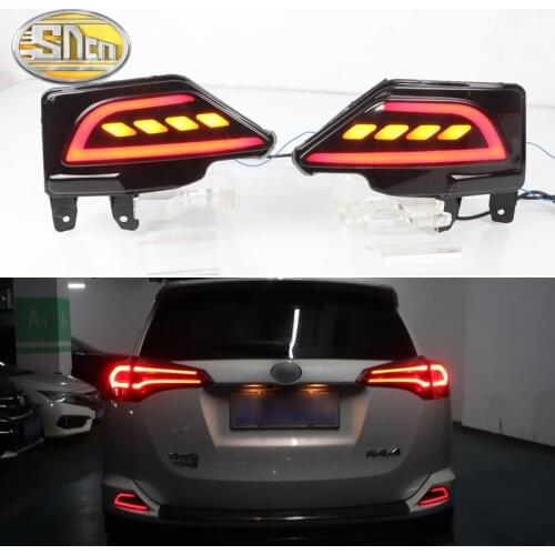 For Toyota RAV4 RAV 4 2016 - 2018 4-in-1 Functions LED Rear Bumper Light Fog Lamp Brake Light Dynamic Turn Signal Reverse Light
