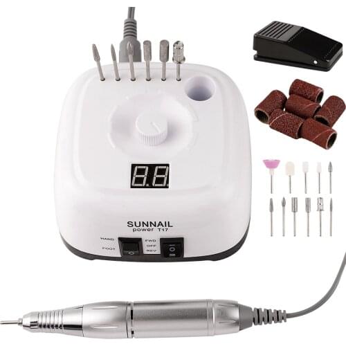 Nail Drill Machine 35000RPM With Pedal For Speed Control Manicure Pedicure Instruments Electric Nail File Grinding Head Tools