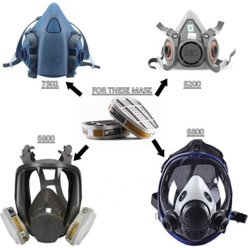 6001/6002/6004 Cartridge box 5N11 Cotton Filters Set For 3m 6200/7502/6800 Dust Gas Masks Chemical Painting Spraying Respirator