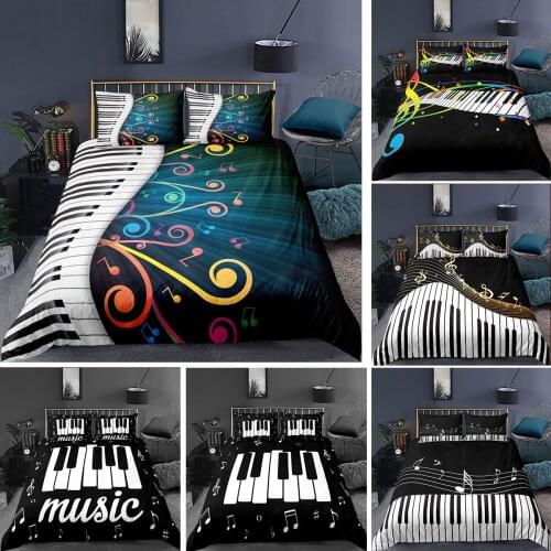 Piano Bedding Set 2/3Pcs Duvet Cover & Pillowcase(s) 3D Printed Quilt Cover Home Textile Gift