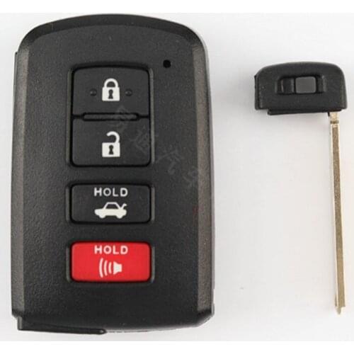DAKATU Remote Car Key Shell for Toyota Avalon Camry RAV4 Corolla Highlander 4 Buttons Smart Key Fob Housing Uncut Blade