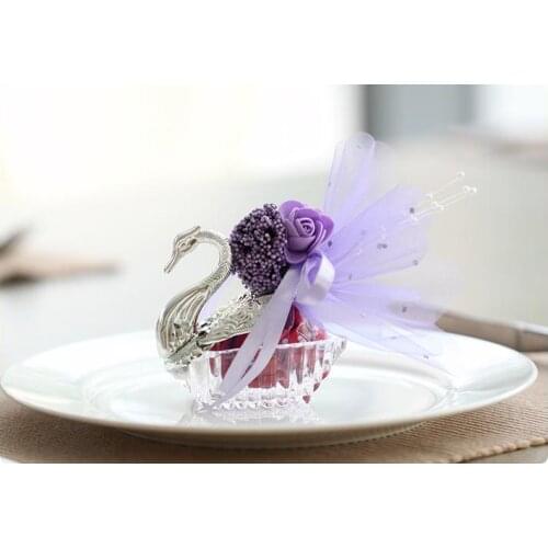 New Novelty Wedding Favor Boxes Acrylic silver Swan Wedding Gift Candy Favor Sweetbox Candy Package Wedding Favors holders SN687