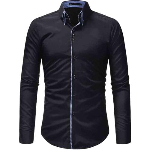 New Fashion Men Shirt Long Sleeve Camisas Para Hombre Brand-clothing Shirt Men Casual Slim Fit Camisa Hombre Cool Men