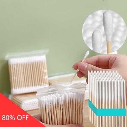 Disposable Tattoo Lipstick Cotton Buds Microbrushes for Eyelashes 1000 Wood Cotton Swab Eyelash Extension Glue Removing Tools