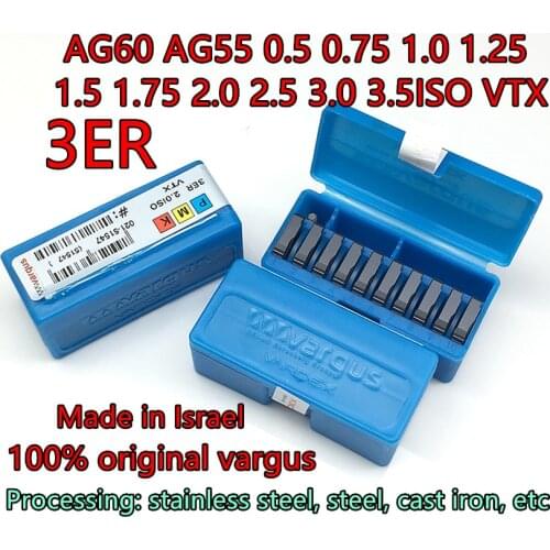 3ER AG60 AG55 0.5 0.75 1.0 1.25 1.5 1.75 2.0 2.5 3.0 3.5 ISO VTX 100% original vargus carbide Threaded inserts Free shipping