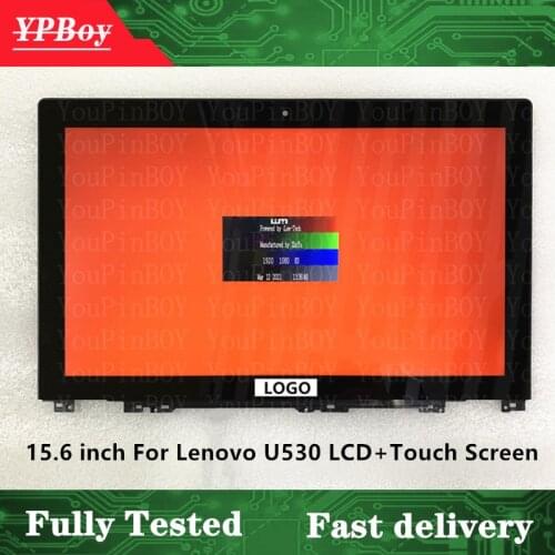 Original 15.6" For Lenovo Ideapad U530 LCD Display Touch Screen Assembly With frame B156HTN03.4 30 pins 1920*1080 FRU 04X0888