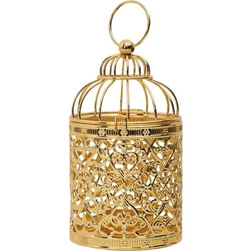 Hollow Holder Candlestick Tealight Hanging Lantern Bird Cage Vintage Wrought Retro Candlestick Lantern Home Party Decor Famous