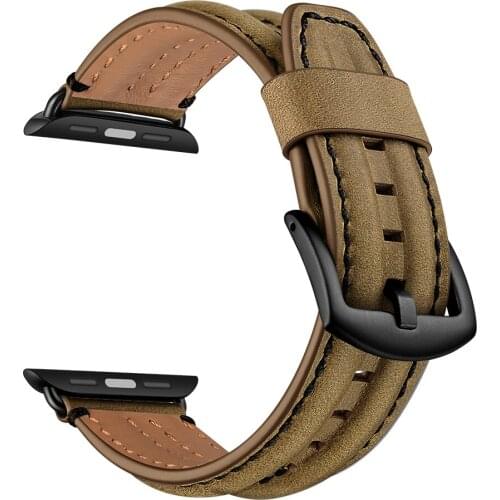 Genuine Leather Strap For Apple Watch Serie 5 Band Leather Watchband for iWatch 44mm 40mm 42mm 38mm bracelet