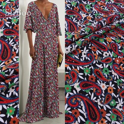 Siiboo 100% pure natural silk crepe de chine fabric for women kimono dress shirt super high quality Tela de seda parsley sp6449