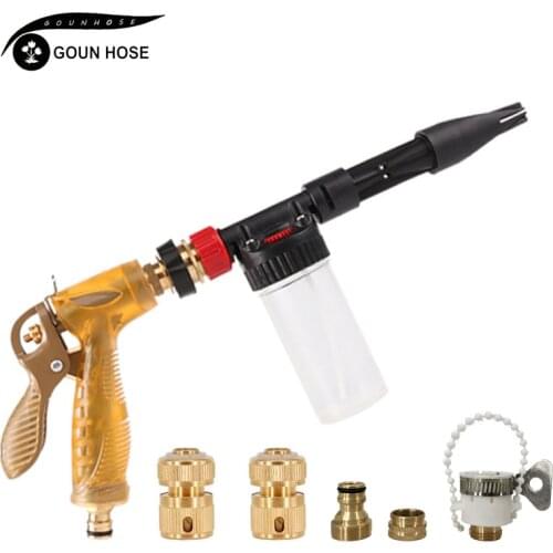 New Portable High Pressure Water Gun Foam Pot Nozzle Garden Hose Water Gun Car Wash Cleaning Water Gun For Watering Garden