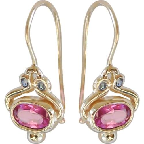 Fashion Retro Red CZ Stone Drop Earrings For Women Zircon Stone Vintage Dangle Earrings Wedding Jewelry Gift