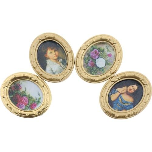 1 PC 1:12 Dollhouse Miniature Framed Wall Painting Home Decor Room Items Novelty Funny Gifts Baby Kids Toy