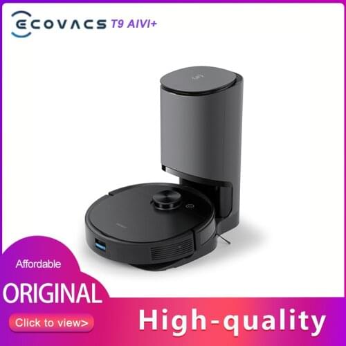 2021 ECOVACS DEEBOT T9 AIVI Plus Robot Vacuum Cleaner Fully Automatic Dust Collection Sweeping OZMO Pro Vibration Mop DBX12-21EA