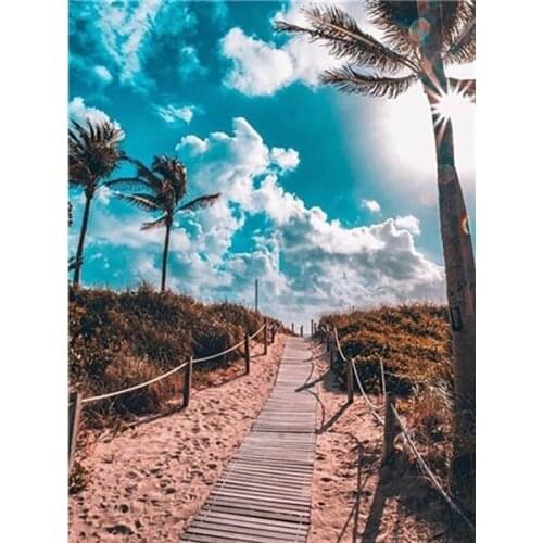 DIY Diamond Painting Landscape Trestle Sea Kit Full Drill Embroidery Scenery Mosaic Art Picture of Rhinestones Home Decor Gift