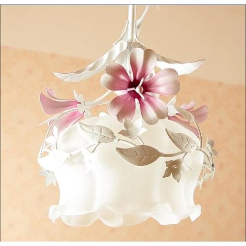 Long pendant light 2017 Single small pendant light rustic wrought iron flowers and plants flower balcony ZCL